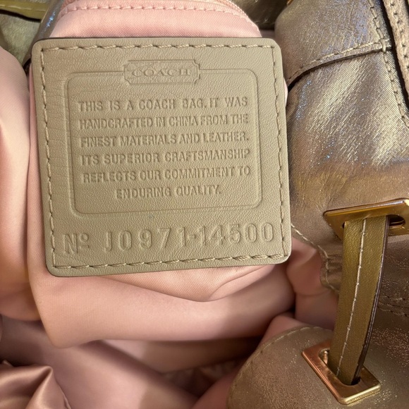 Coach Gold Hobo Bag w/ Metallic Sheen and Slouchy Design - Picture 10 of 10